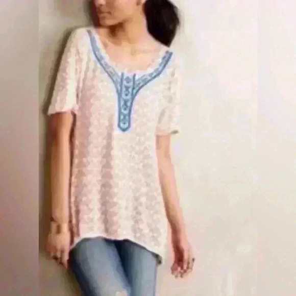 Holding Horses Anthropologie embroidered rayon tunic - Picture 1 of 5